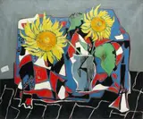 Les Tournesols by Victor Bauer, 1948, oil on canvas, sold Mar 2026