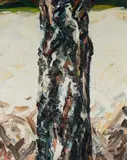 Birkenstück 1/IX by Ralph Fleck, 1985, oil on canvas, sold Mar 2026