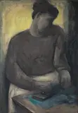 Büglerin by Peter Herkenrath, oil on canvas, sold Mar 2026
