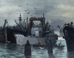 Hambourg Dock flattant by Frans Masereel, 1964, oil on panel, sold Mar 2026