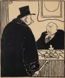 Kleines Gespräch by Karl Arnold, ink, sold Mar 2026