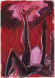 Ohne Titel (Liegende mit gestrecktem Bein) 1987 by Elvira Bach, gouache, sold Mar 2026