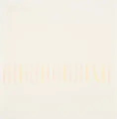 Ohne Titel (Reihe von rosé- und abricotfarbenen Hochrechtecken) by Antonio Calderara, 1977, watercolor, offered Mar 2026