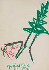Grüne Geste by Bernhard Blume, 1976, drawing, offered Mar 2026