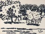 Landschaft by Fritz Bleyl, 1920, ink, sold Mar 2026