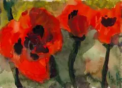 Mohnblumen by Klaus Fußmann, 1986, watercolor, offered Mar 2026