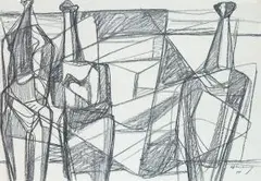 Ohne Titel by Karl Hartung, 1958, charcoal, sold Mar 2026