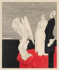 Amerika und der Vatikan by Olaf Gulbransson, watercolor, offered Mar 2026