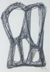 Ohne Titel by Karl Hartung, 1951, charcoal, sold Mar 2026