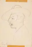 Porträt eines Mannes mit Hut im Profil by Diego Rivera, pencil, sold Mar 2026