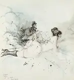 Toulouse Lautrec by Roland Searle, 1978, watercolor, sold Mar 2026