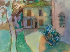 Zu Villa by Heinrich Steiner, watercolor, sold Mar 2026