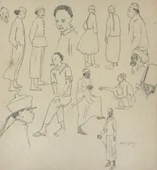 Sklaven auf Zeylon by Heinrich Vogeler, drawing, sold Mar 2026