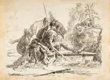 Gruppe rastender Soldaten by Giovanni Domenico Tiepolo, etching, offered Sep 2026