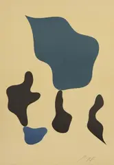 Composition mit fünf Formen by Hans Arp, 1964, color lithograph, sold Sep 2026