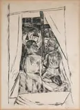 Kinder am Fenster by Max Beckmann, 1922, drypoint, offered Sep 2026