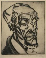 Westfälischer Bauer by Peter August Böckstiegel, 1921, drypoint, sold Sep 2026