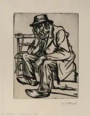 Bauer aus Arrode by Peter August Böckstiegel, 1924, drypoint, sold Sep 2026