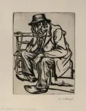 Bauer aus Arrode by Peter August Böckstiegel, 1924, drypoint, sold Sep 2026