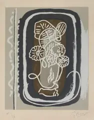 Bouquet des fleurs blanches by Georges Braque, 1962, color woodcut, sold Sep 2026