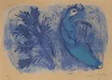 Ohne Titel (Couverture pour la Bible) by Marc Chagall, 1956, color lithograph, sold Sep 2026