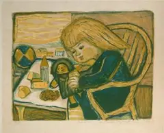Spielendes Kind by Otto Dix, 1955, color lithograph, sold Sep 2026