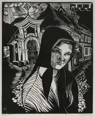 Das Mädchen von Prachatitz by Conrad Felixmüller, 1924, woodcut, sold Sep 2026