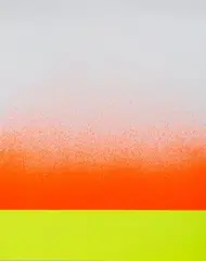 Leuchtgelb kalt mit leuchtrot-orange bis weiß by Rupprecht Geiger, 1967, screenprint, sold Sep 2026