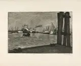 Hamburger Hafen (Veddel) by Conrad Felixmüller, etching, offered Sep 2026