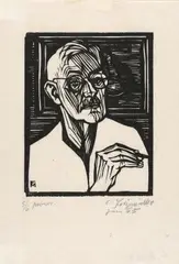 Konvolut mit 4 Selbstbildnissen by Conrad Felixmüller, woodcut, sold Sep 2026