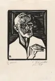 Konvolut mit 4 Selbstbildnissen by Conrad Felixmüller, woodcut, sold Sep 2026