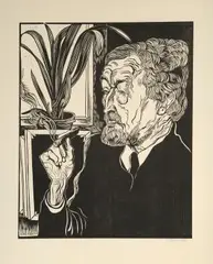 Christian Rohlfs by Conrad Felixmüller, 1927, woodcut, sold Sep 2026