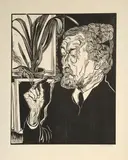 Christian Rohlfs by Conrad Felixmüller, 1927, woodcut, sold Sep 2026