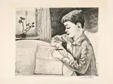 Zeichnender Knabe by Conrad Felixmüller, etching, offered Sep 2026