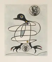 Zu: Oiseaux en peril by Max Ernst, 1975, collage, sold Sep 2026