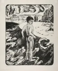 Knabe am Strand by Erich Heckel, 1933, lithograph, offered Sep 2026