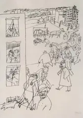 Menschen in der Straße by George Grosz, 1915, lithograph, sold Sep 2026