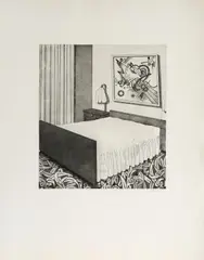 Elternschlafzimmer IV by Almut Heise, 1973, etching, sold Sep 2026