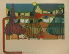 L'expulsion by Friedensreich Hundertwasser, 1967, color lithograph, sold Sep 2026