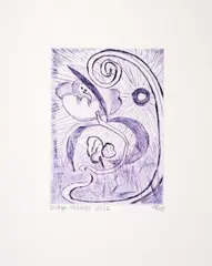 Night Opening by Sarah Hughes, 2022, drypoint, offered Sep 2026