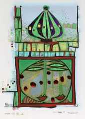 10002 nights Homo Humus by Friedensreich Hundertwasser, 1984, lithograph, sold Sep 2026