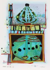 10002 nights Homo Humus by Friedensreich Hundertwasser, 1984, lithograph, sold Sep 2026