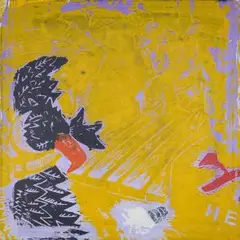 Teilausschnitt aus: Café Deutschland Gut by Jörg Immendorff, linocut, offered Sep 2026