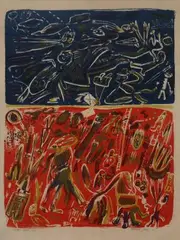 Space Race 1961 / Prompt 1981 by Allen Jones, color lithograph, offered Sep 2026
