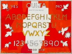 Dorothy Iannone and her friends play with the Ouija board by Dorothy Iannone, 1994, gouache, sold Sep 2026