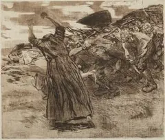 Losbruch (aus: Bauernkrieg) by Käthe Kollwitz, etching, sold Sep 2026
