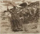 Losbruch (aus: Bauernkrieg) by Käthe Kollwitz, etching, sold Sep 2026