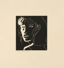 Cecily (Black) by Alex Katz, 2002, woodcut, sold Sep 2026
