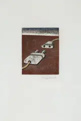 Begegnung (früher: Elektrostecker) by Konrad Klapheck, 1984, etching, sold Sep 2026