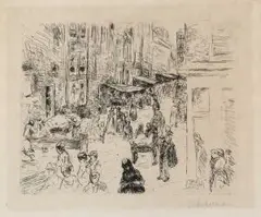 Die Judenstraße in Amsterdam by Max Liebermann, 1906, etching, sold Sep 2026